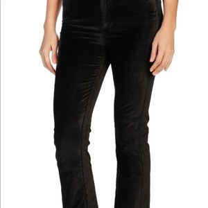 Paige Black Colette Crop Flare Velvet Pants 23